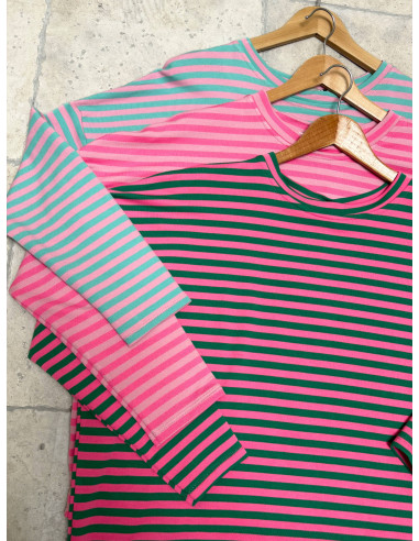 T-shirts rayés Pinch - Du rose et du vert