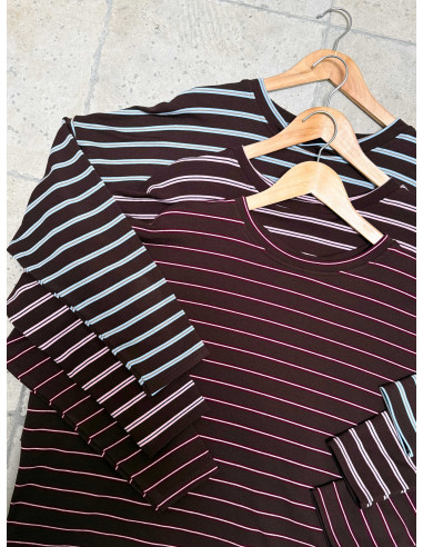 T-shirts rayés GALOS - Marron en triple rayures